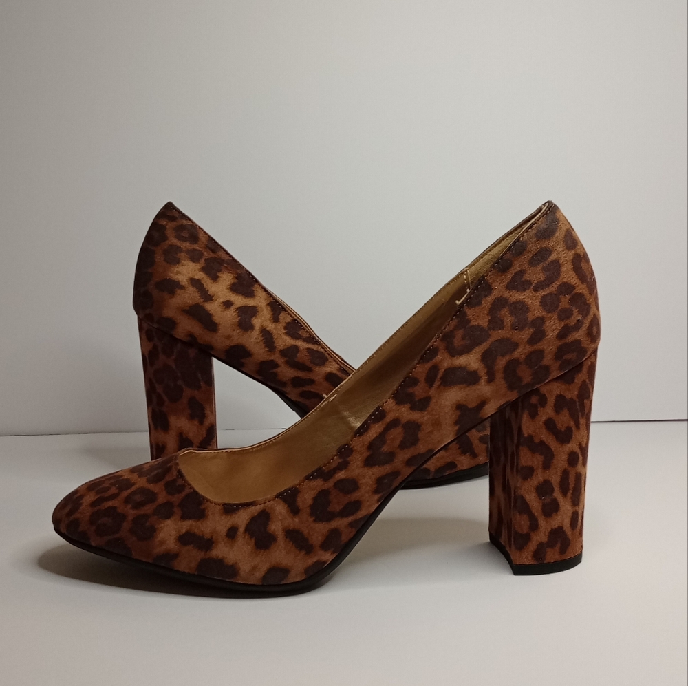 Leopard Print Block Heel, Size 10, Libby Edelman Pump, Used